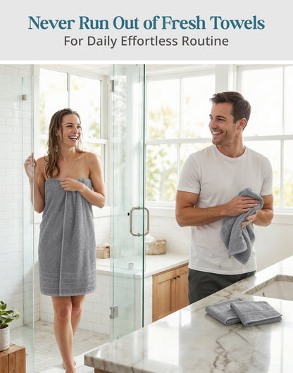 8-Piece Cotton Bath Towel Set cp-gallery: color=Ultimate Grey; size=8 Piece Set