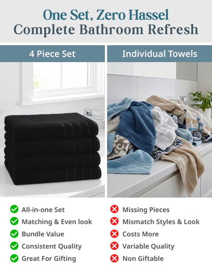 4-Piece Oversized Bath Sheets Set cp-gallery: color=Black; size=4 Piece Set