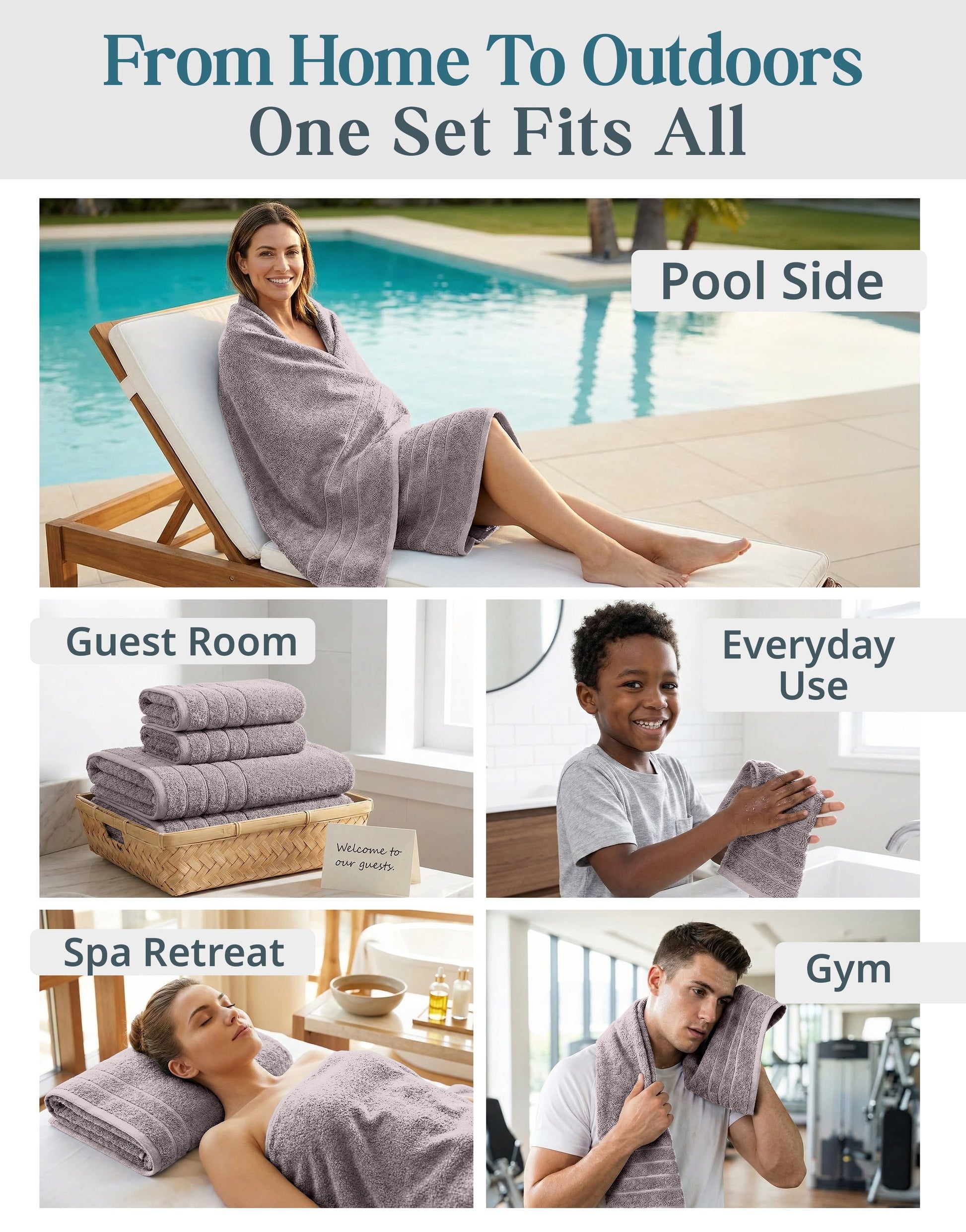 12-Piece Cotton Bath Towel Set
