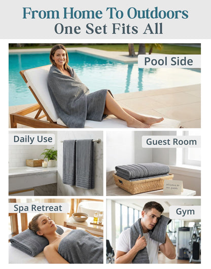 4-Piece Oversized Bath Sheets Set cp-gallery: color=Ultimate Grey; size=4 Piece Set