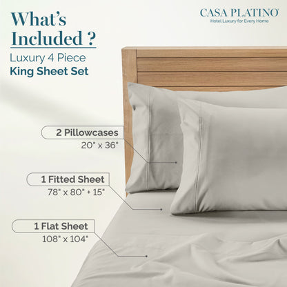 1000 Thread Count Egyptian Cotton Sheet Set cp-gallery: color=Silver; size=King