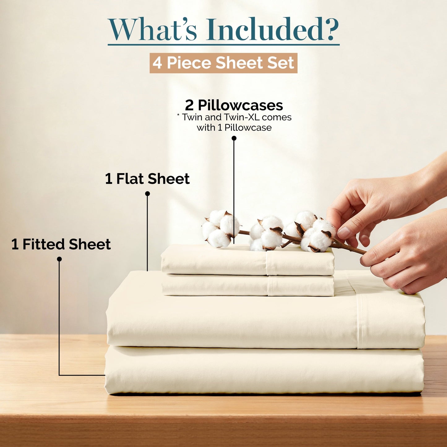 450 Thread Count Cotton Sheet Set cp-gallery: color=Ivory