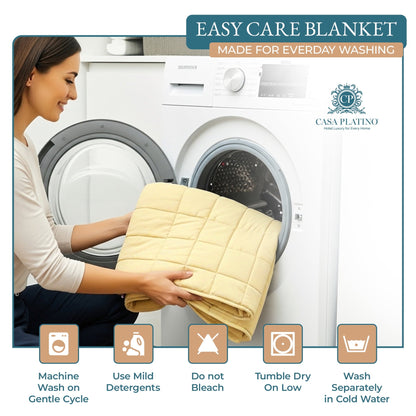 Quilted Bed Blanket cp-gallery: color=Vanilla