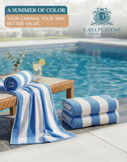 4-Piece Cabana Beach Towel Set cp-gallery: color=Light Blue; size=4 Piece Set