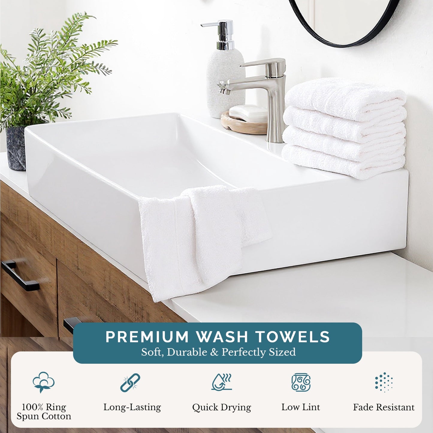 6-Piece Cotton Washcloths Set cp-gallery: color=White; size=6 Piece Set