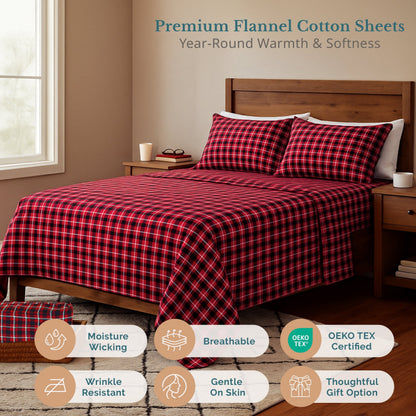 Flannel Sheet Set cp-gallery: color=Red Check
