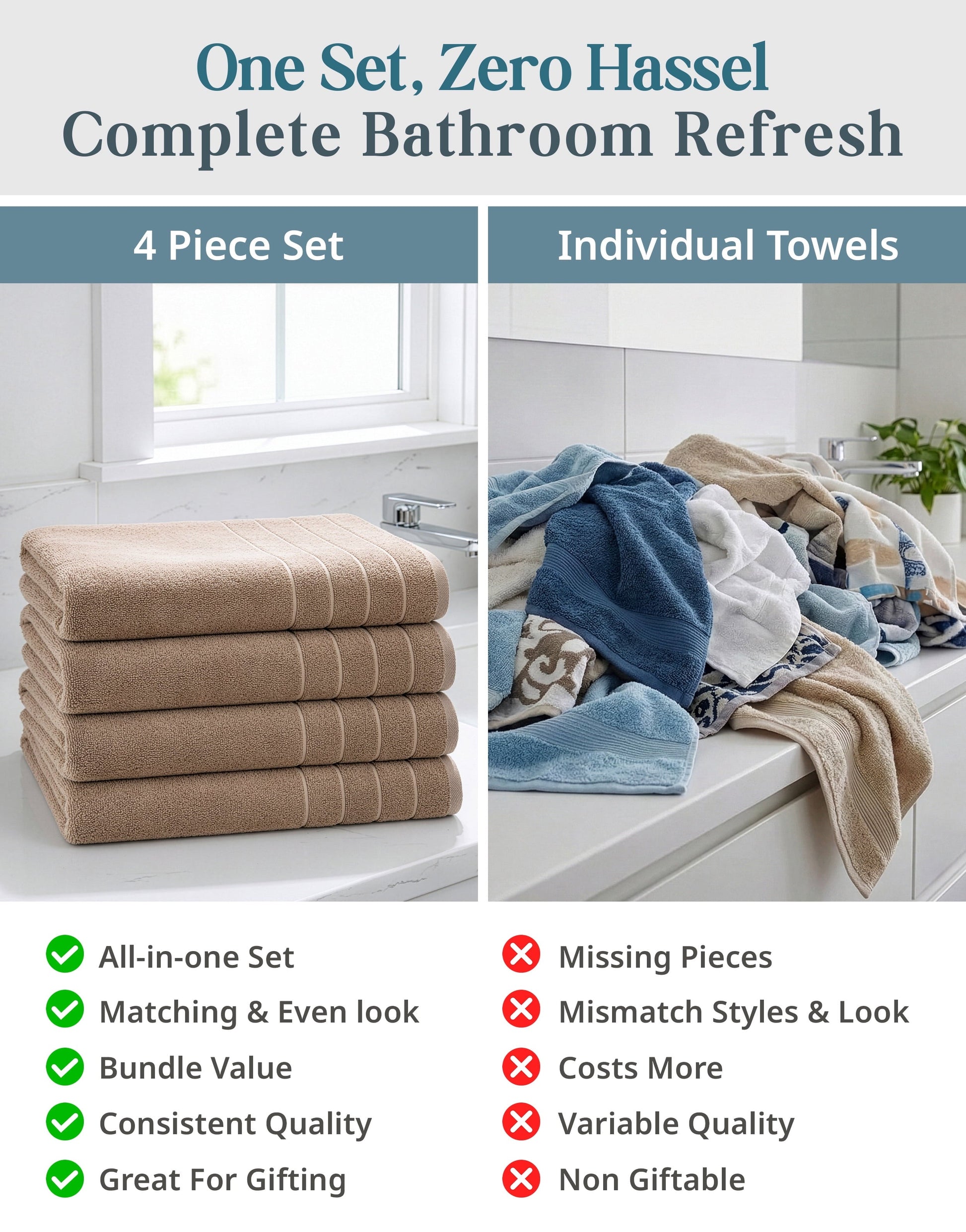 4-Piece Oversized Bath Sheets Set