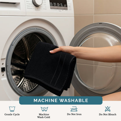 6-Piece Cotton Washcloths Set cp-gallery: color=Black; size=6 Piece Set