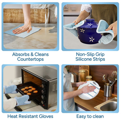 Kitchen Set - Oven Mitts, Pot Holders & Towels cp-gallery: color=Cornflower; size=8 Piece Set