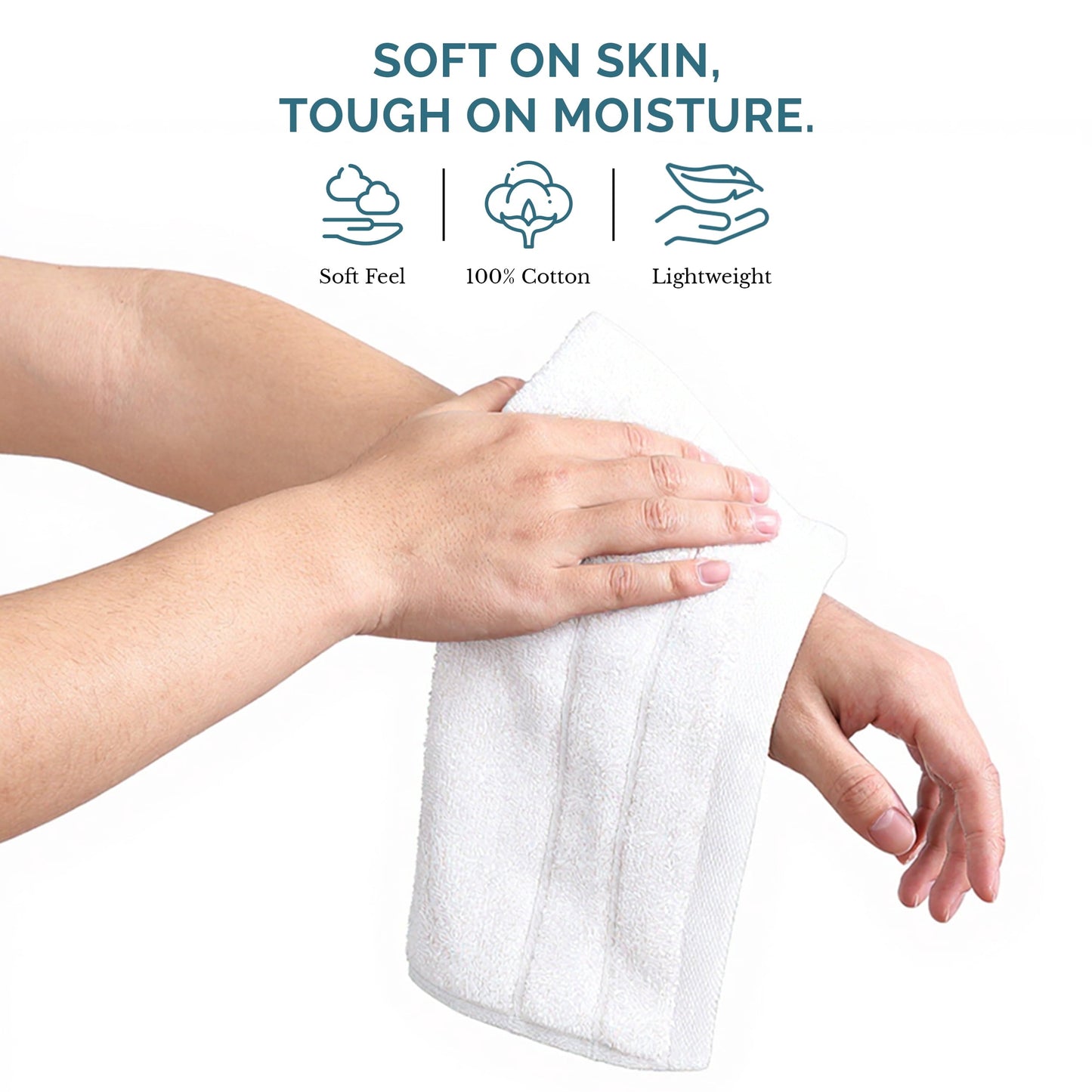 6-Piece Cotton Washcloths Set cp-gallery: color=White; size=6 Piece Set