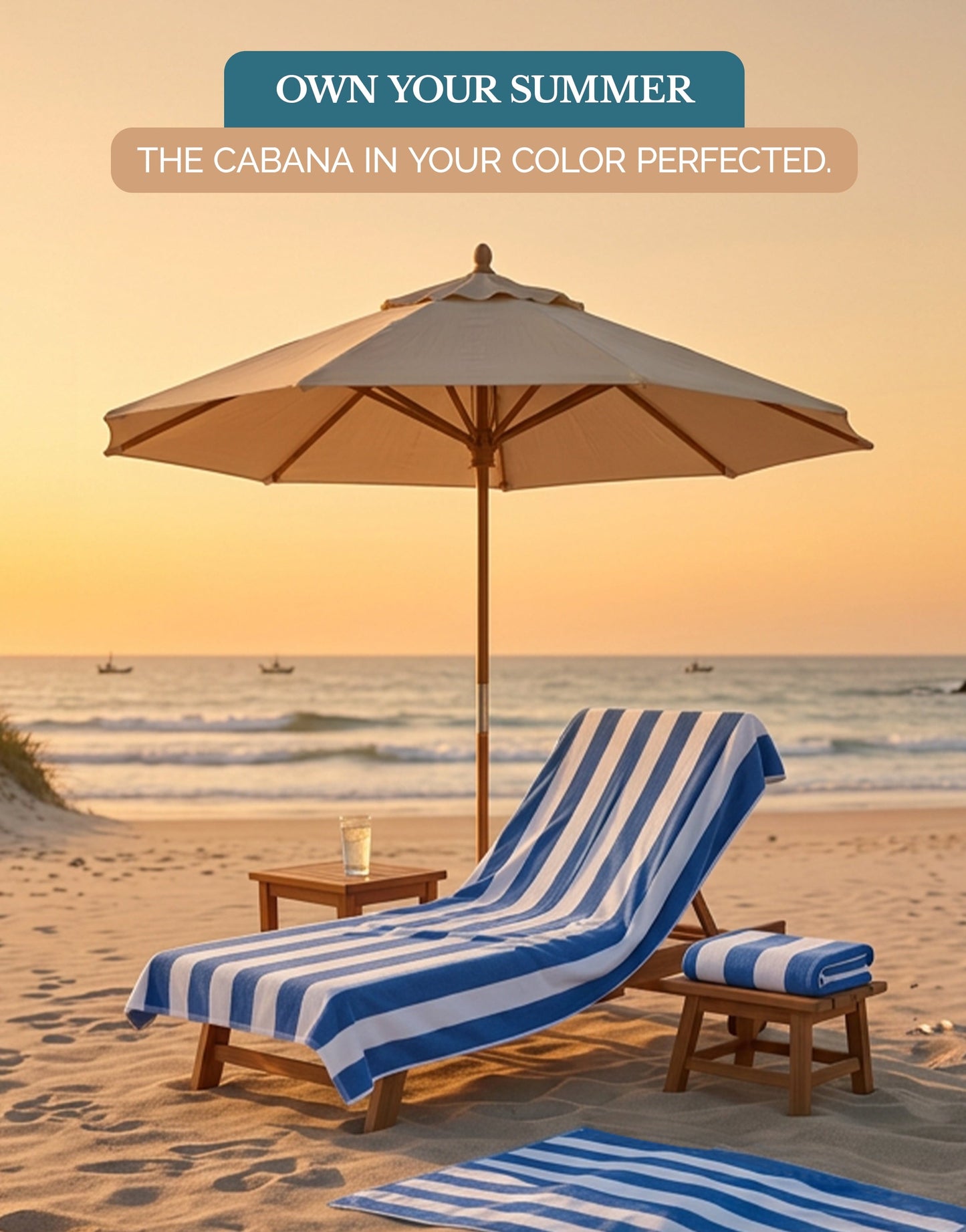 4-Piece Cabana Beach Towel Set cp-gallery: color=Light Blue; size=4 Piece Set