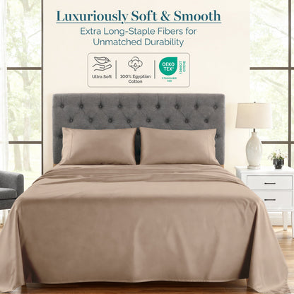 1000 Thread Count Egyptian Cotton Sheet Set cp-gallery: color=Taupe; size=Full