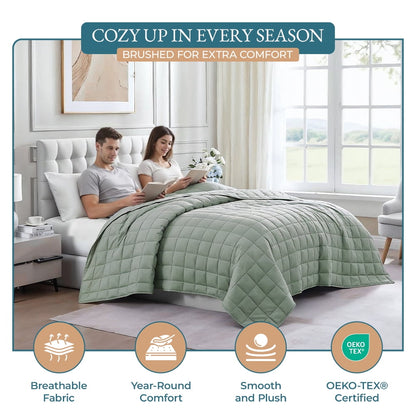 Quilted Bed Blanket cp-gallery: color=Mineral
