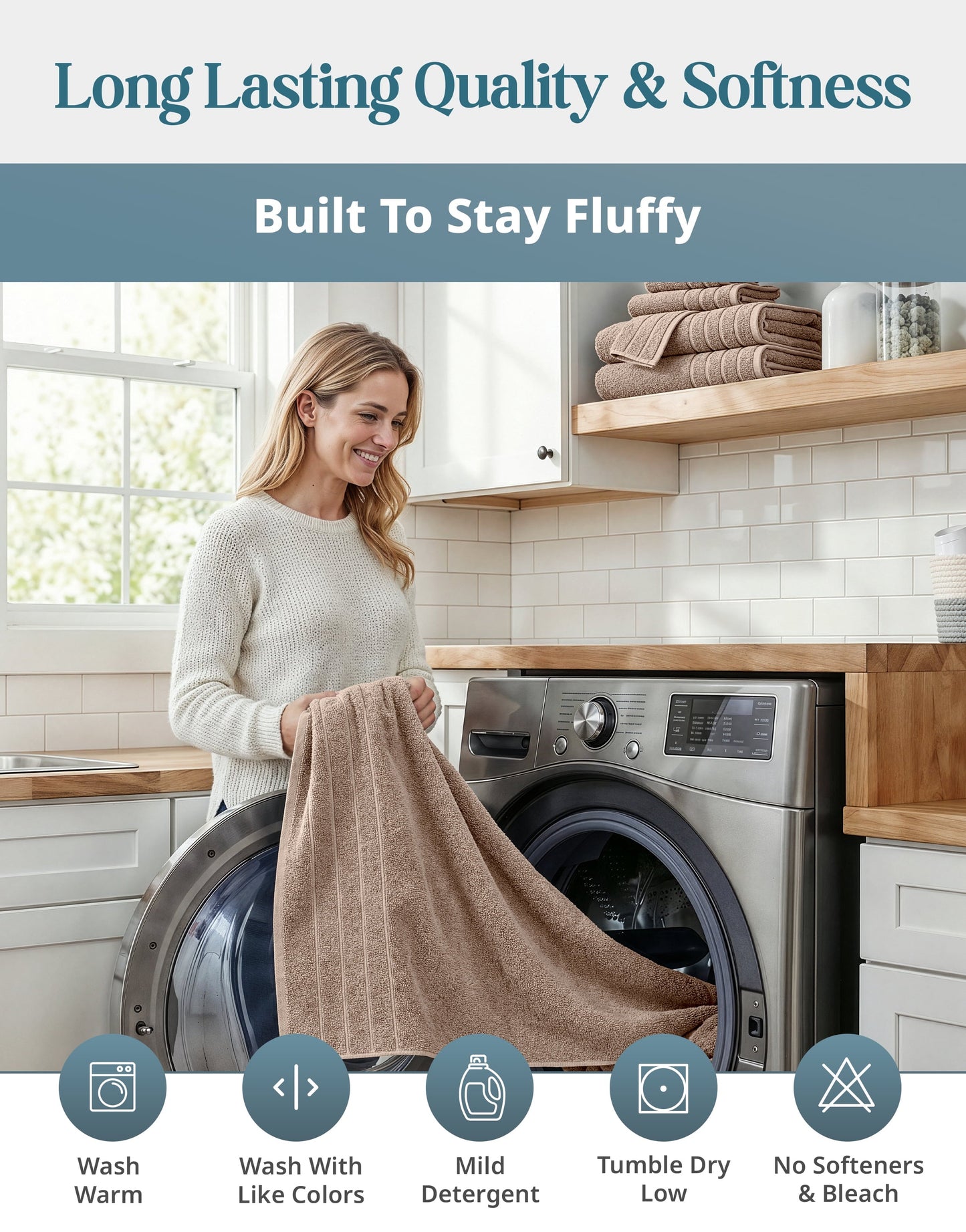 8-Piece Cotton Bath Towel Set cp-gallery: color=Towny Brown; size=8 Piece Set