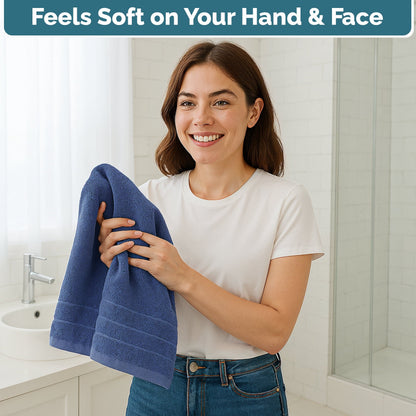 4-Piece Cotton Hand Towels Set cp-gallery: color=Navy; size=4 Piece Set