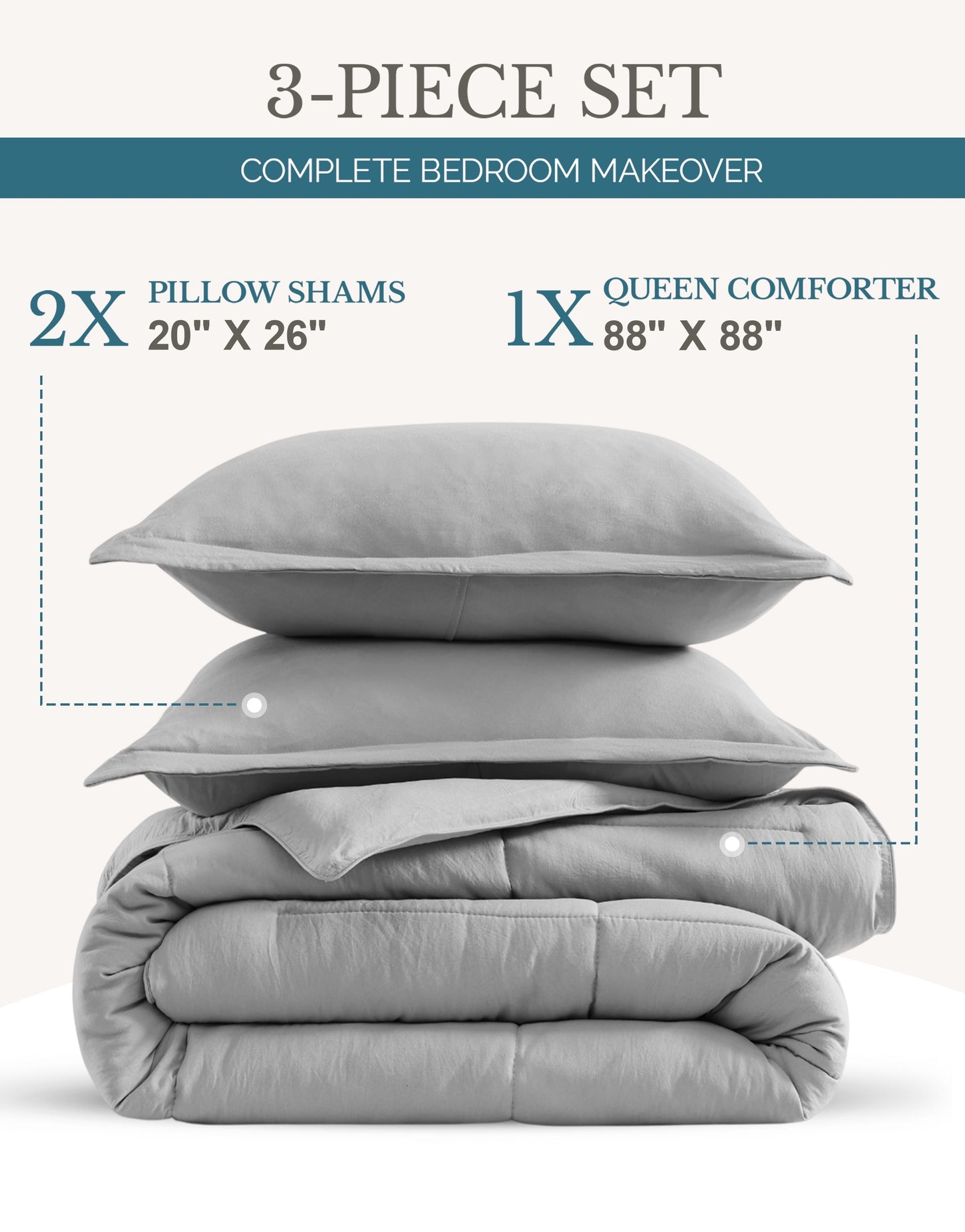 Down-Alternative Comforter cp-gallery: color=Silver; size=Queen