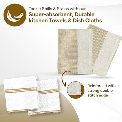 Kitchen Set - Oven Mitts, Pot Holders & Towels cp-gallery: color=Beige; size=8 Piece Set