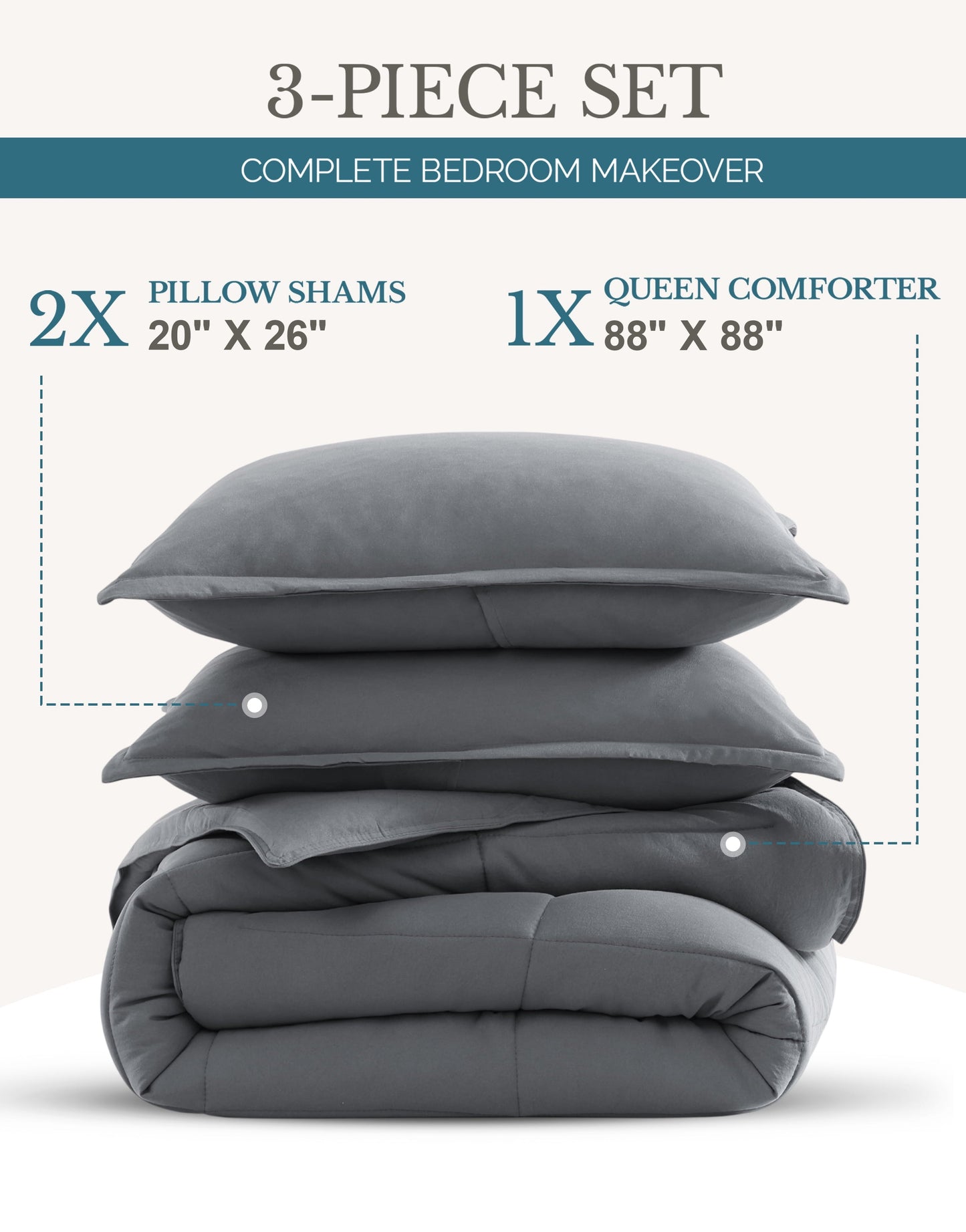 Down-Alternative Comforter cp-gallery: color=Charcoal; size=Queen