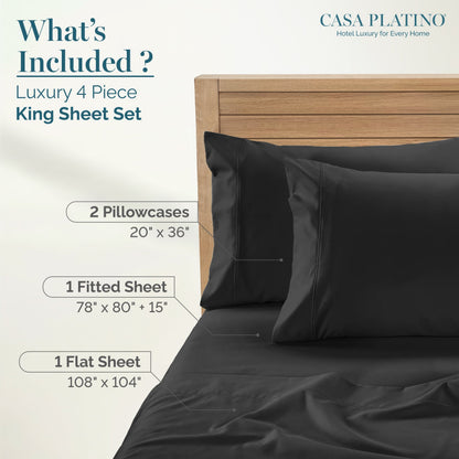 1000 Thread Count Egyptian Cotton Sheet Set cp-gallery: color=Black; size=King