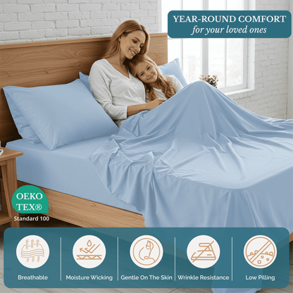 Washed Microfiber Sheet Set cp-gallery: color=French Blue