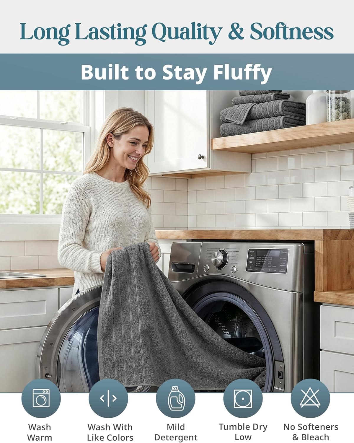 24-Piece Cotton Bath Towel Set cp-gallery: color=Ultimate Grey; size=24 Piece Set