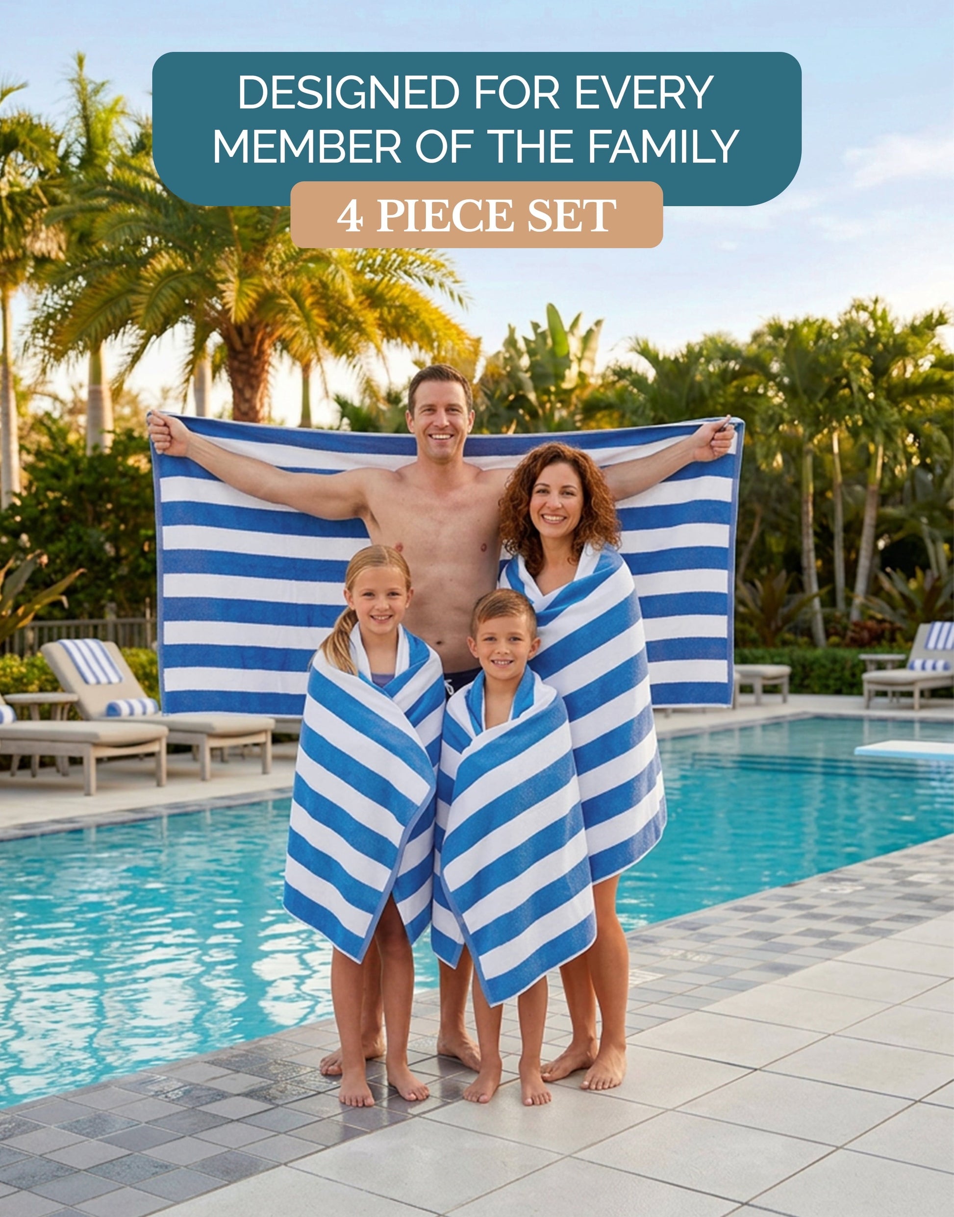 4-Piece Cabana Beach Towel Set