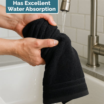 4-Piece Cotton Hand Towels Set cp-gallery: color=Black; size=4 Piece Set