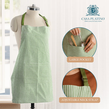 20-Piece Kitchen Towel Set Cotton Dish Towels cp-gallery: color=Olive Green; size=20 Piece Set
