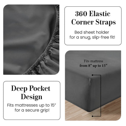 Percale Cotton Sheet Set cp-gallery: color=Charcoal