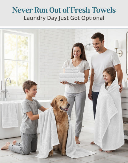 12-Piece Cotton Bath Towel Set cp-gallery: color=White; size=12 Piece Set