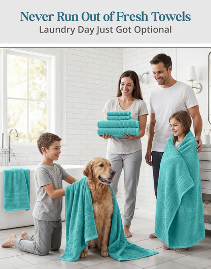 18-Piece Cotton Bath Towel Set cp-gallery: color=Aqua Sky; size=18 Piece Set