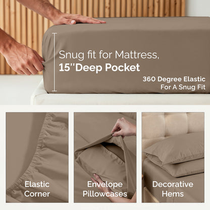 450 Thread Count Cotton Sheet Set cp-gallery: color=Taupe