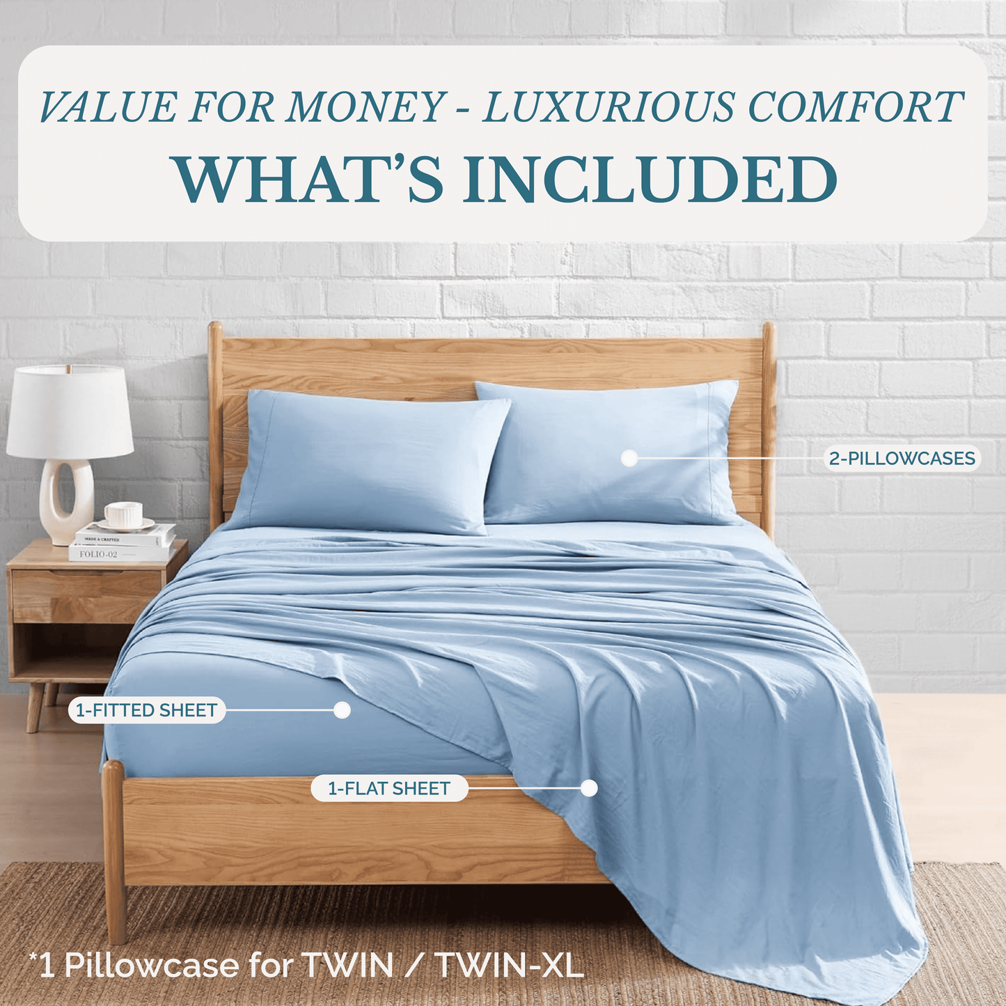Washed Microfiber Sheet Set cp-gallery: color=French Blue