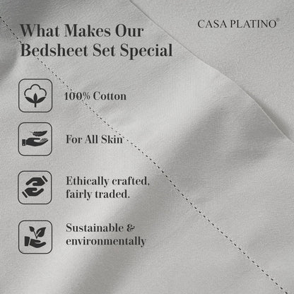 Percale Cotton Sheet Set cp-gallery: color=Silver