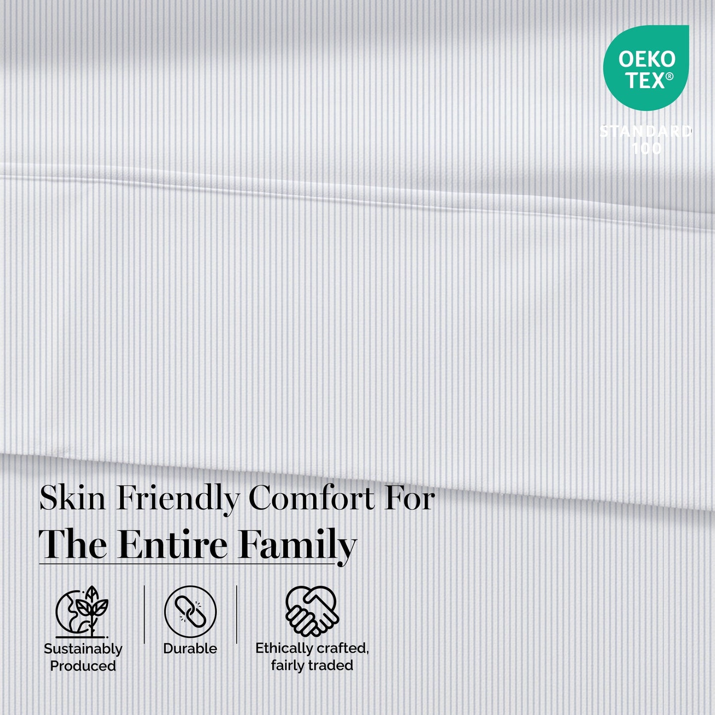 450 Thread Count Cotton Sheet Set cp-gallery: color=Ticking Stripe Cobalt Blue