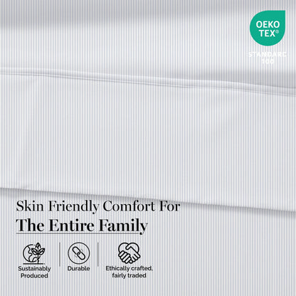 450 Thread Count Cotton Sheet Set cp-gallery: color=Ticking Stripe Cobalt Blue