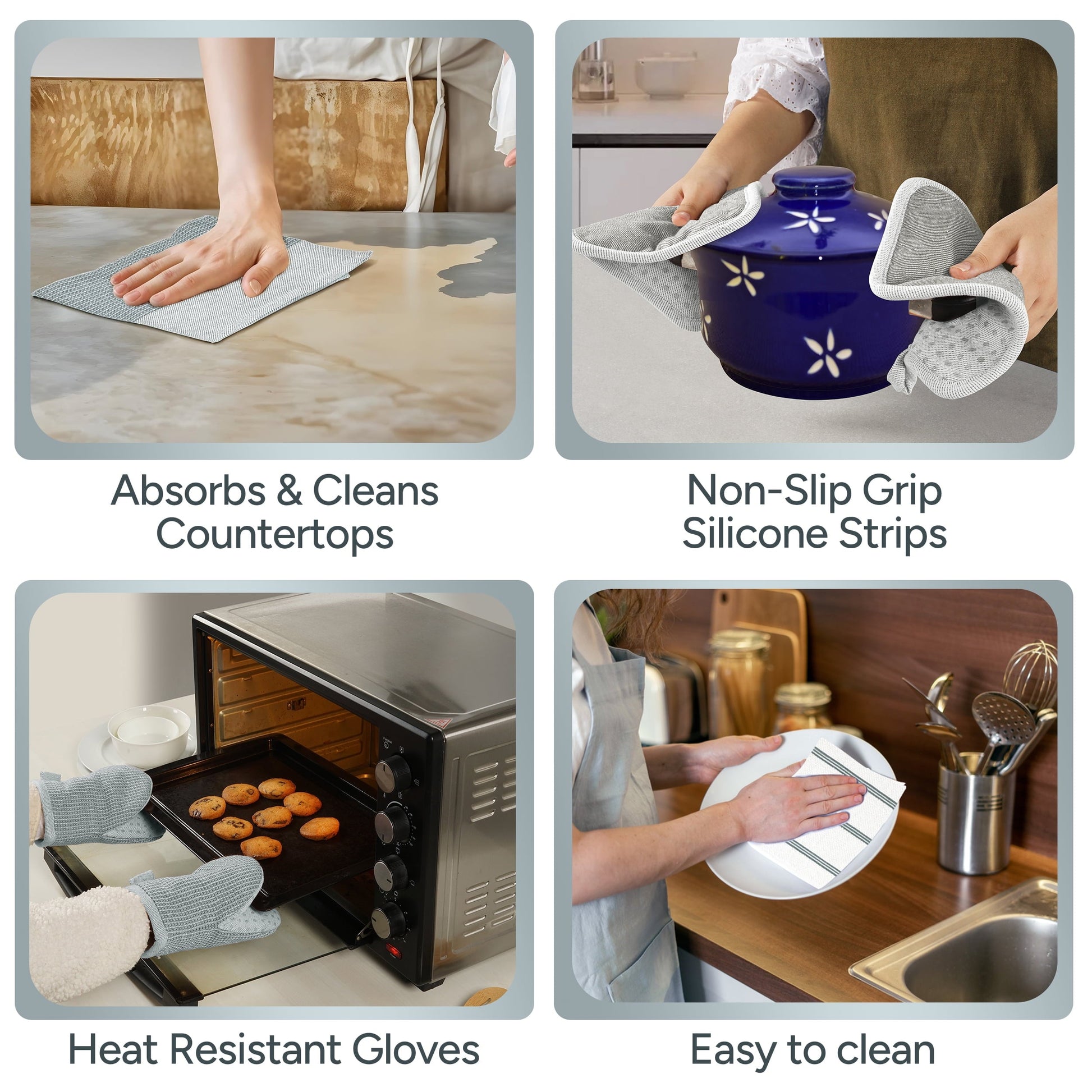 Kitchen Set - Oven Mitts, Pot Holders & Towels