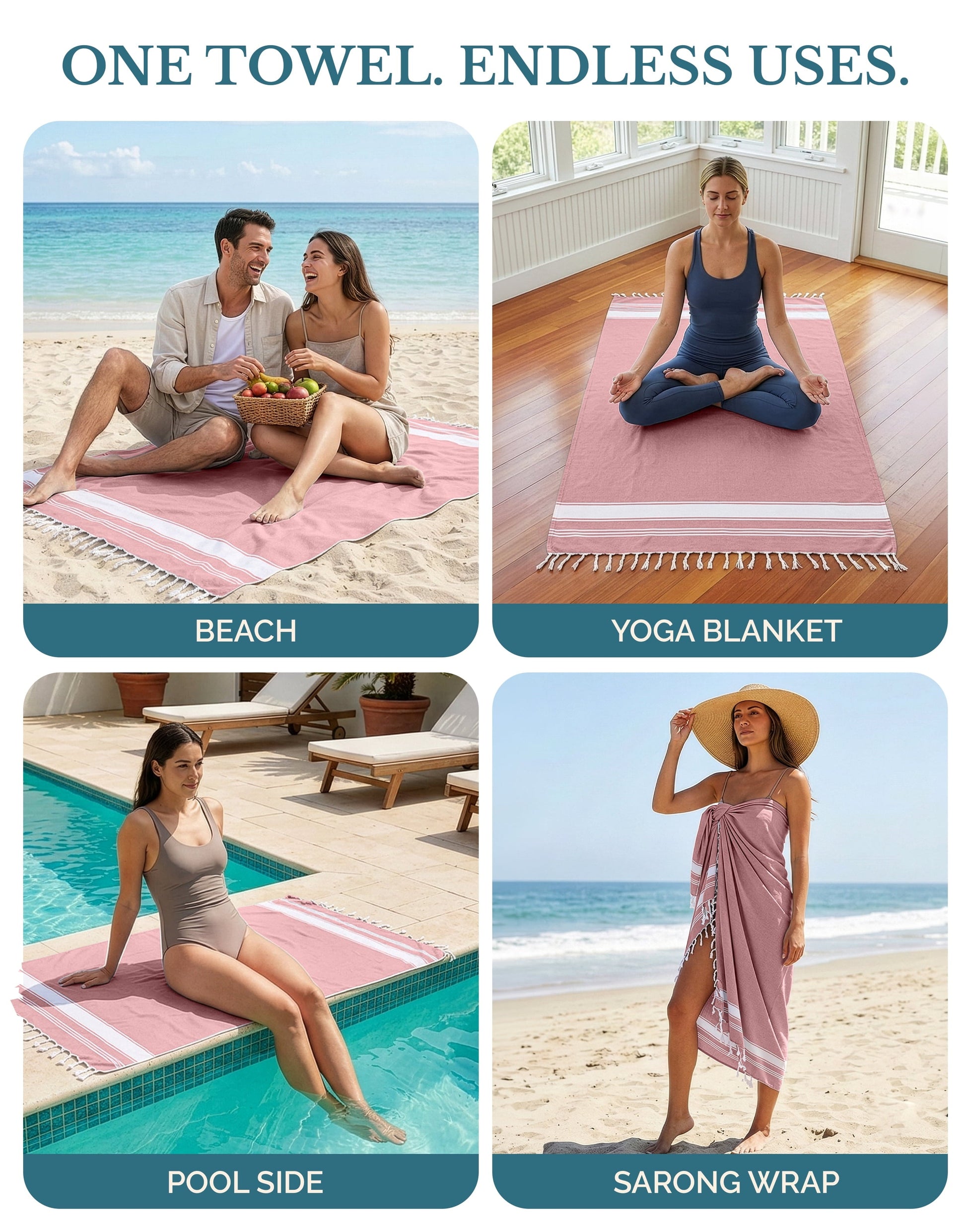 Cotton Hammam Beach Towels Multi-Pack