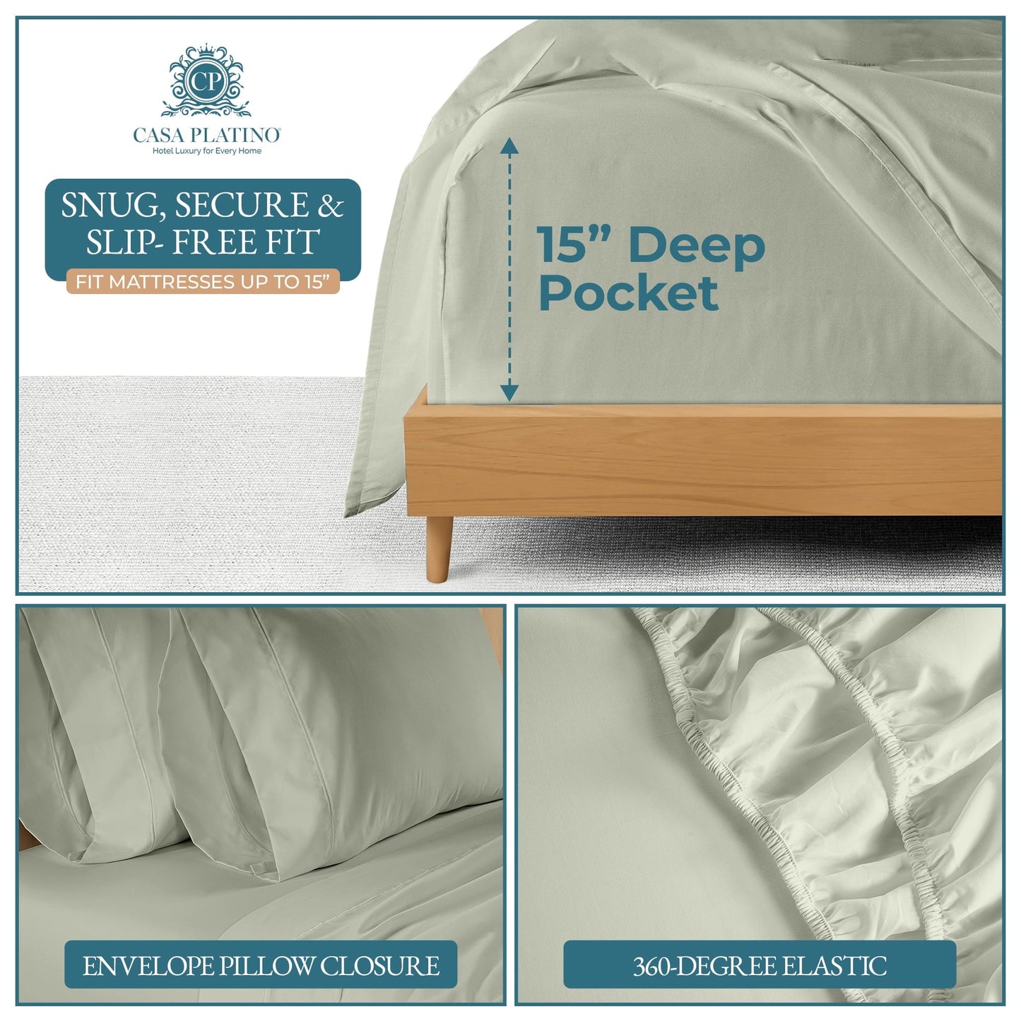 600 Thread Count Cotton Sheet Set cp-gallery: color=Mineral