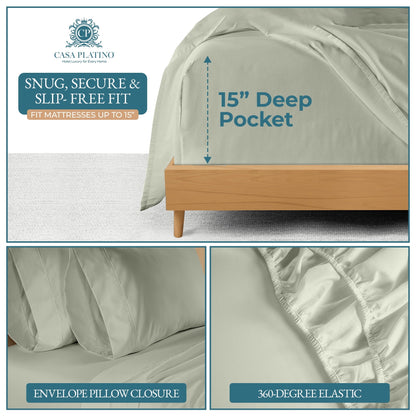 600 Thread Count Cotton Sheet Set cp-gallery: color=Mineral
