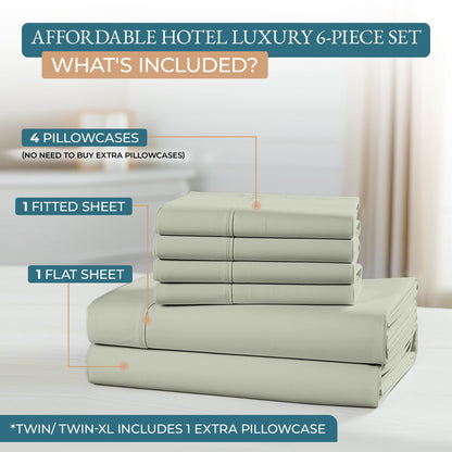 600 Thread Count Cotton Sheet Set cp-gallery: color=Mineral