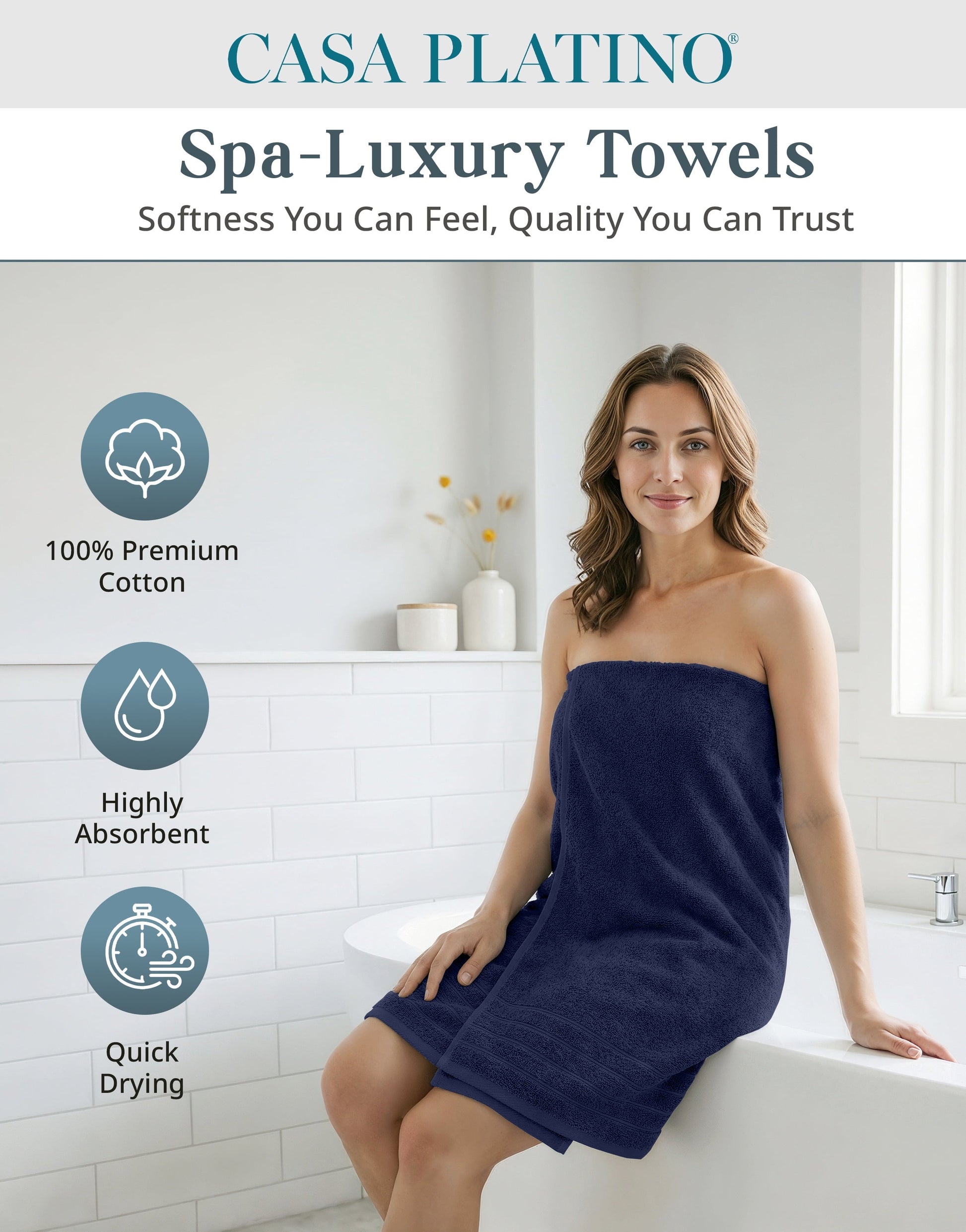 24-Piece Cotton Bath Towel Set