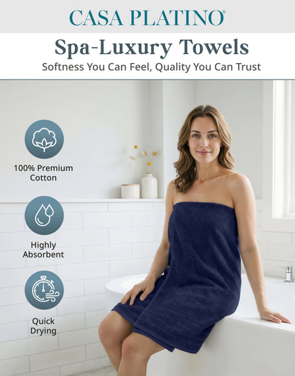 24-Piece Cotton Bath Towel Set cp-gallery: color=Navy; size=24 Piece Set