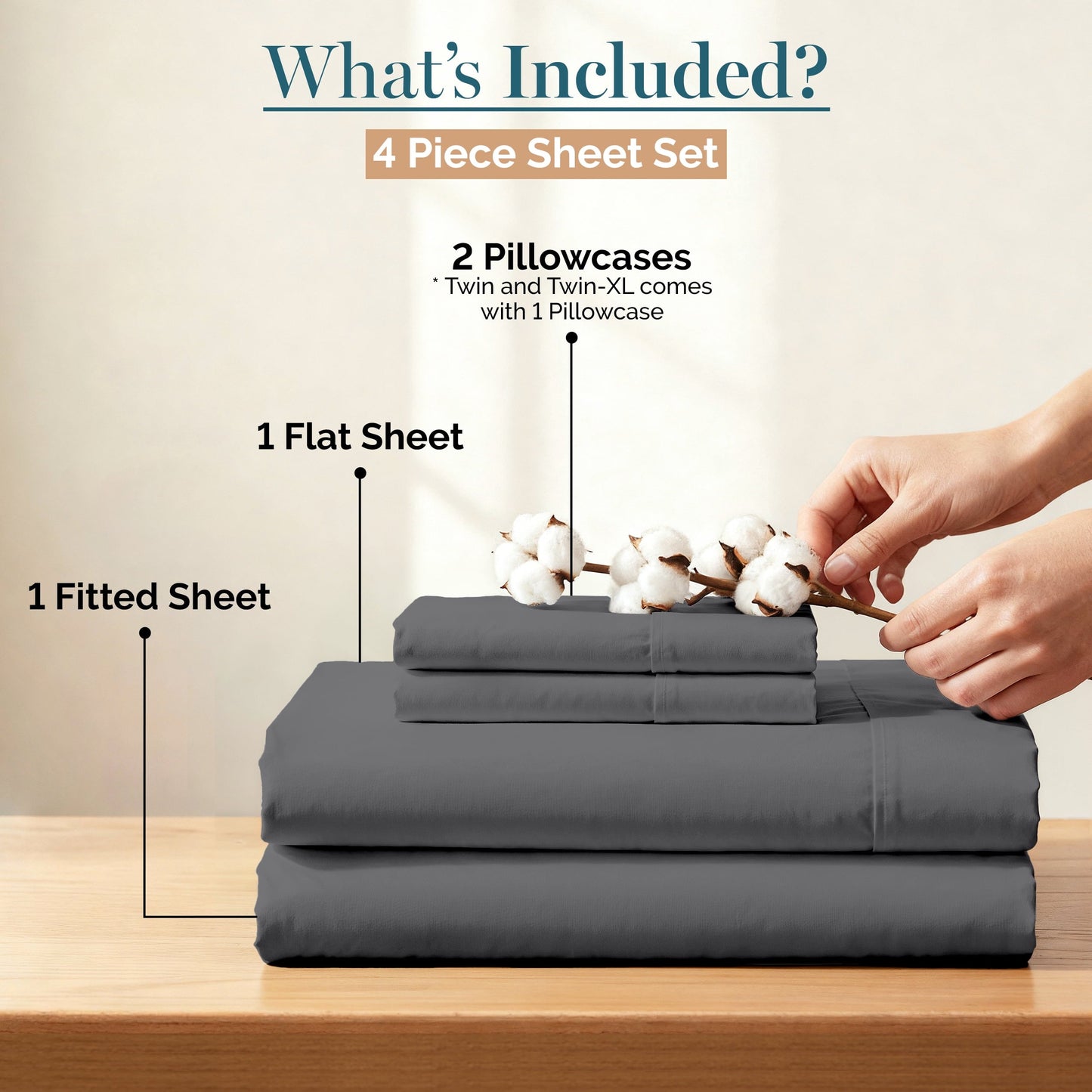 450 Thread Count Cotton Sheet Set cp-gallery: color=Charcoal