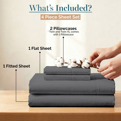 450 Thread Count Cotton Sheet Set cp-gallery: color=Charcoal