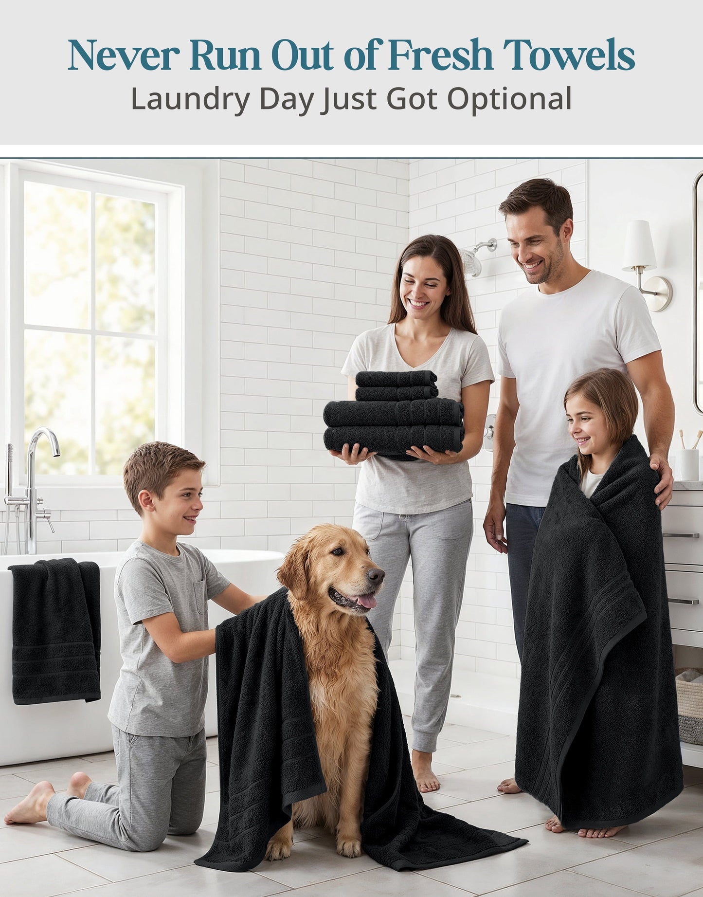 12-Piece Cotton Bath Towel Set cp-gallery: color=Black; size=12 Piece Set