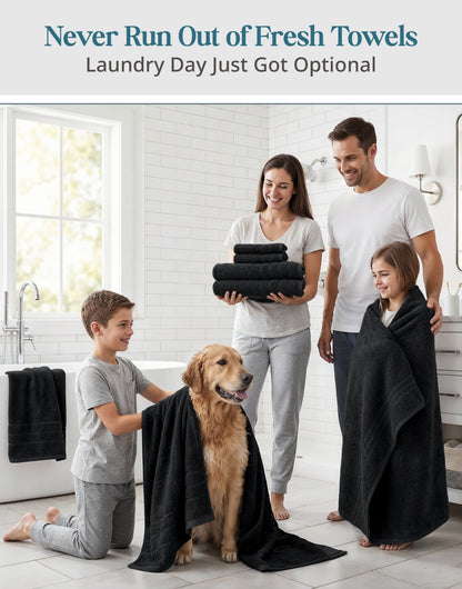 12-Piece Cotton Bath Towel Set cp-gallery: color=Black; size=12 Piece Set