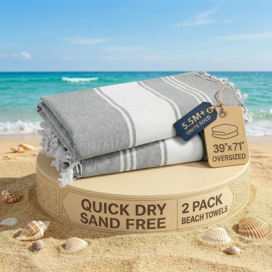 2 PIECE TURKISH BEACH TOWEL SET-ALLOY