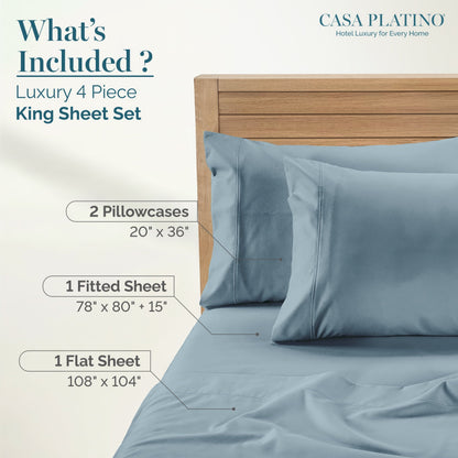 1000 Thread Count Egyptian Cotton Sheet Set cp-gallery: color=French Blue; size=King