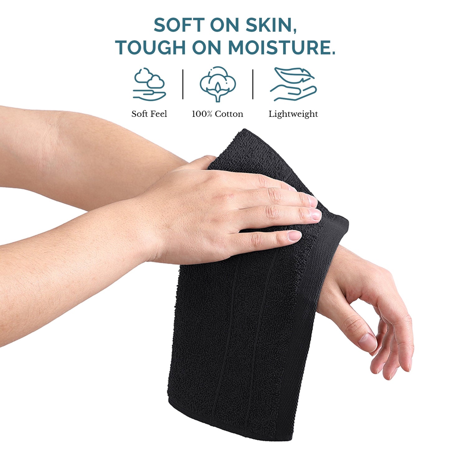 12-Piece Cotton Washcloths Set cp-gallery: color=Black; size=12 Piece Set